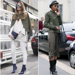 Zara Olive Green Military Inspired Jacket